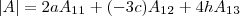 |A|=2aA_1_1+ (-3c) A_1_2+4hA_1_3