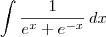 \int \frac{1}{e^x + e^{-x}}\, dx