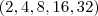 (2, 4, 8, 16, 32)
