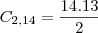 C_{2,14}=\frac{14.13}{2}