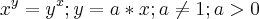 {x}^{y}={y}^{x};
y=a*x;
a\neq1; a>0