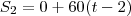 S_2=0+60(t-2)