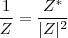 \frac{1}{Z} = \frac{Z^{*}}{|Z|^2}