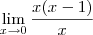 \lim_{x\to 0} \frac{x(x-1)}{x} \lim_{x\to 0} \frac{x(x-1)}{x}