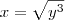 x = \sqrt{y^3}