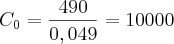 {C}_{0}=\frac{490}{0,049}=10000