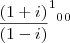 \frac{(1+i)}{(1-i)} ^1^0^0