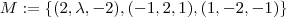M:=\{(2,\lambda,-2) ,(-1,2,1),(1,-2,-1)\}
