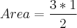 Area = \frac{3*1}{2}