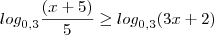 {log}_{0,3}\frac{(x+5)}{5}\geq{log}_{0,3}(3x+2)