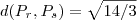 d(P_r,P_s) = \sqrt{14/3} d(P_r,P_s) = \sqrt{14/3}