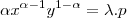 \alpha{x}^{\alpha-1}{y}^{1-\alpha}=\lambda.p