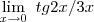 \lim_{x\rightarrow0} \   tg2x/3x