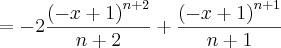 =-2\frac{{(-x+1)}^{n+2}}{n+2}+\frac{{(-x+1)}^{n+1}}{n+1}