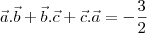 \vec{a}.\vec{b}+\vec{b}.\vec{c}+\vec{c}.\vec{a} = -\frac{3}{2}