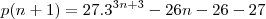 p(n+1)=27.3^{3n+3}-26n-26-27