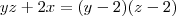 yz + 2x = (y-2)(z-2)