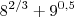 8^{2/3} + 9^{0,5}
