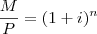 \frac{M}{P}=(1+i)^n