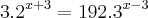 3.{2}^{x+3}=192.{3}^{x-3} 3.{2}^{x+3}=192.{3}^{x-3}
