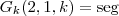 G_k(2,1,k) = \text{seg}