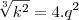 \sqrt[3]{k^2} = 4 . q^2