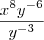 \frac{{x}^{8}{y}^{-6}}{{y}^{-3}}