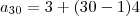 {a}_{30}=3+(30-1)4