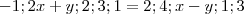 {-1;2x+y;2;3;1}}= {{2;4;x-y;1;3} {-1;2x+y;2;3;1}}= {{2;4;x-y;1;3}