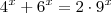 4^x+6^x=2\cdot9^x