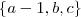 \left\{ a-1, b, c \right\} \left\{ a-1, b, c \right\}