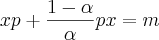 xp+\frac{1-\alpha}{\alpha}px=m