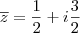 \overline{z} = \frac{1}{2} + i\frac{3}{2} \overline{z} = \frac{1}{2} + i\frac{3}{2}