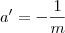 a' = - \frac{1}{m}
