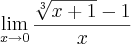 \lim_{x\rightarrow0}\frac{\sqrt[3]{x+1}-1}{x}
