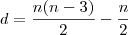 d = \dfrac{n(n-3)}{2} - \dfrac{n}{2}