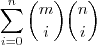 \sum_{i=0}^{n}\binom{m}{i}\binom{n}{i} \sum_{i=0}^{n}\binom{m}{i}\binom{n}{i}