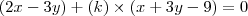 (2x-3y) +(k) \times (x + 3y -9) = 0