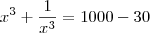 x^3 + \frac{1}{x^3} = 1000-30
