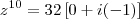 z^{10}=32\left[0 + i (-1) \right]
