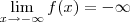 \lim_{x\to - \infty} f(x) = -\infty \lim_{x\to - \infty} f(x) = -\infty