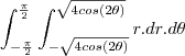 \int_{-\frac{\pi}{2}}^{\frac{\pi}{2}}\int_{-\sqrt{4cos(2\theta)}}^{\sqrt{4cos(2\theta)}}r.dr.d\theta