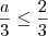 \frac{a}{3} \leq \frac{2}{3}