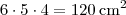 6 \cdot 5 \cdot 4 = 120 \, \text{cm}^2