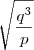 \sqrt{\dfrac{q^3}{p}}