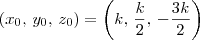 (x_0,\,y_0,\,z_0) = \left(k,\,\frac{k}{2},\,-\frac{3k}{2}\right)