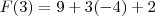 F(3)=9+3(-4)+2