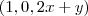 (1,0,2x+y) (1,0,2x+y)