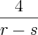 \frac{4}{r-s}