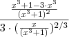 \frac{ \frac{x^3+1 - 3\cdot x^3}{(x^3+1)^2}}{3 \cdot (\frac{x}{(x^3+1)})^{2/3}} \frac{ \frac{x^3+1 - 3\cdot x^3}{(x^3+1)^2}}{3 \cdot (\frac{x}{(x^3+1)})^{2/3}}